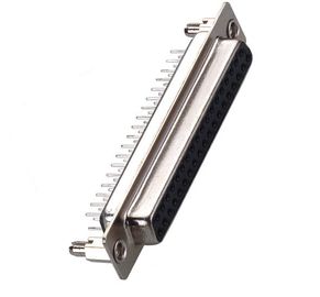 25 Pin Dişi D-SUB D Tipi Konektör Çift Sıra 180 ° DIP Tipi Bilgisayar Bağlamak İçin