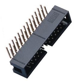 90 Degrees Bend PA9T Siyah 2.54 Mm Basamaklı Başlık Kutusu Başlığı 1000mΩ Min Direnç