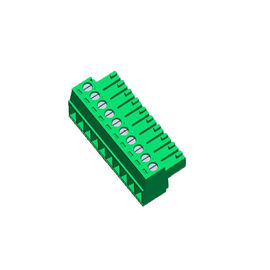 PA66 Yeşil Takılabilir Pcb Terminal Bloğu, Kulaksız 10P 3.50 Dişi WCON ROHS