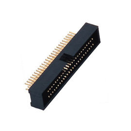 Dört Satırlı H = 10.5 1.27 * 2.54 Mm Pitch Box Başlık Konektörü düz PA9T siyah ROHS