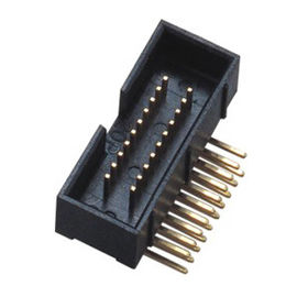 Dört Satırlı H = 10.5 1.27 * 2.54 Mm Pitch Box Başlık Konektörü düz PA9T siyah ROHS