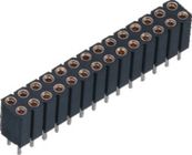 2.54mm Kadın Yuvarlak Pin Header Konnektör Çift Sıra Dik Açı PPS Siyah