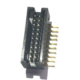 Pirinç Altın Flaş 90 ° DIP Kutusu Başlık Bağlayıcısı 1.27 * 2.54mm 2 * 10P PA9T% 30 GF UL94V-0